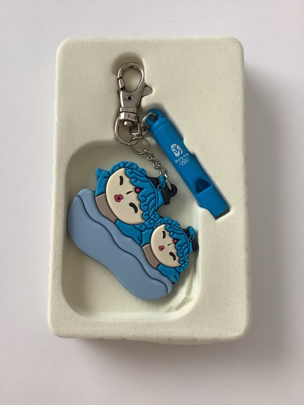 2008 Beijing Official Licensed Olympics Twin Mermaid Keychain w/ Whistle
